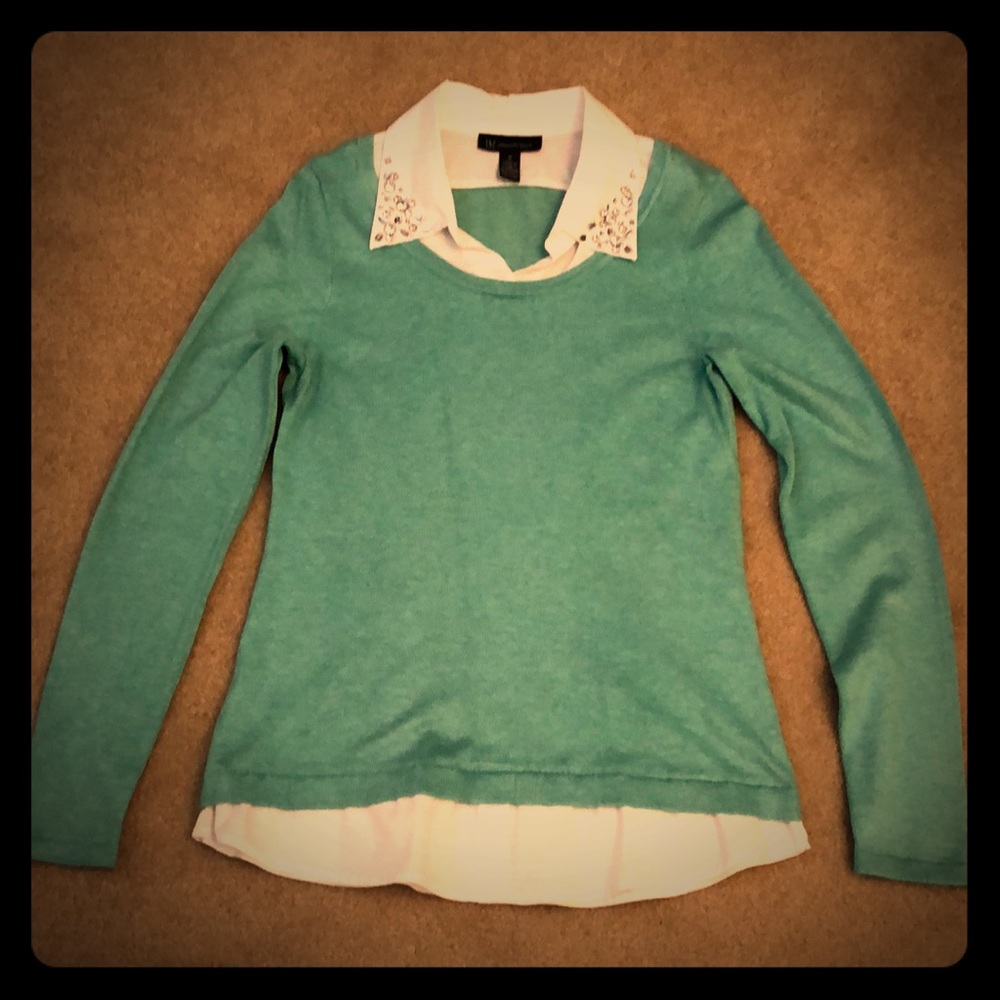 INC sweater with stone sparkle details